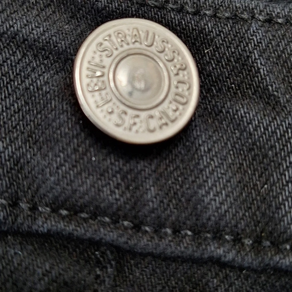 Levi's Black 501 Button Fly 26x30 Straight Leg Original Fit Frayed Raw Hem Jeans - Picture 6 of 15